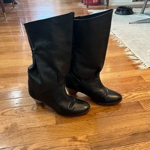 Vintage leather boots. Soft black leather